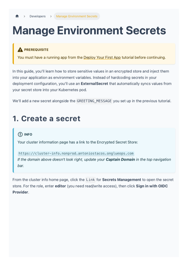 Manage Environment Secrets