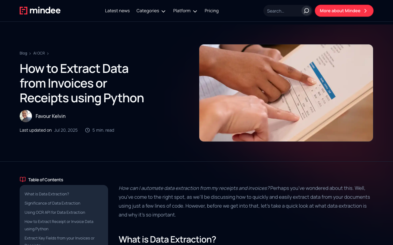 How to Extract Data from Invoices or Receipts Using Python