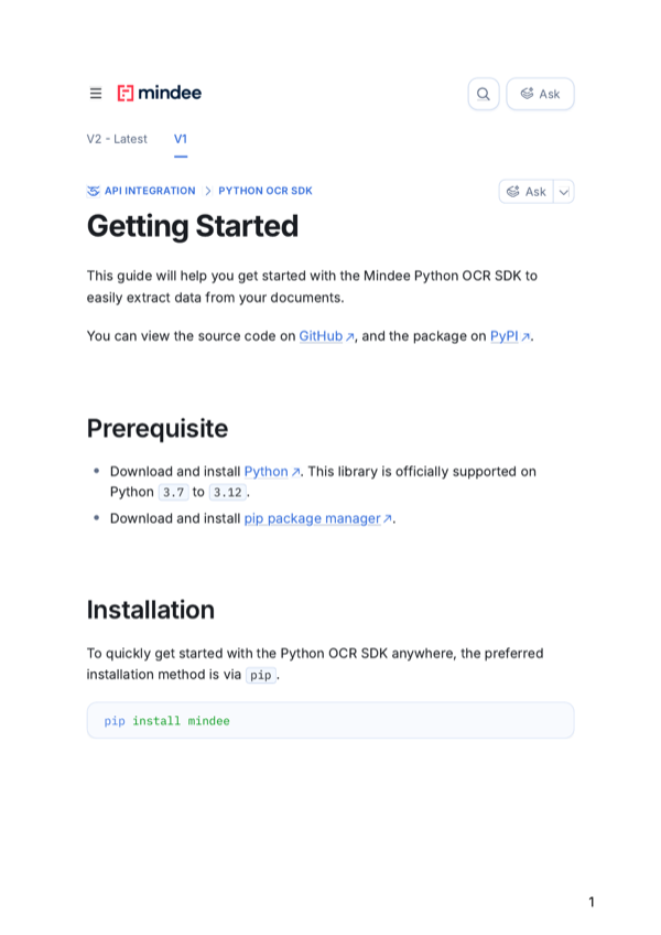 Python OCR SDK Getting Started