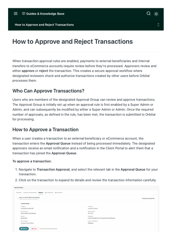 How to Approve and Reject Transactions
