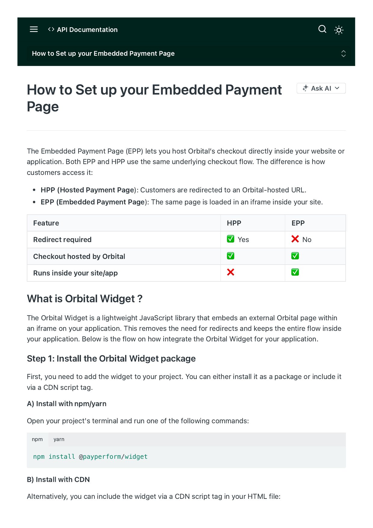 How to Set Up Your Embedded Payment Page