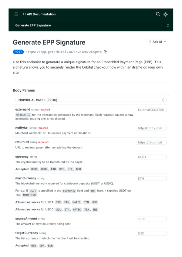 Generate EPP Signature