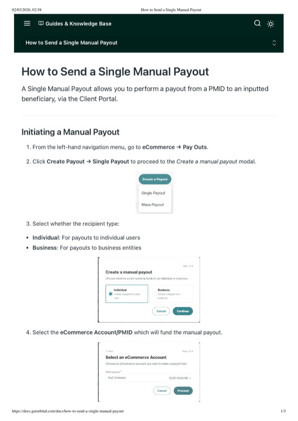 How to Send a Single Manual Payout