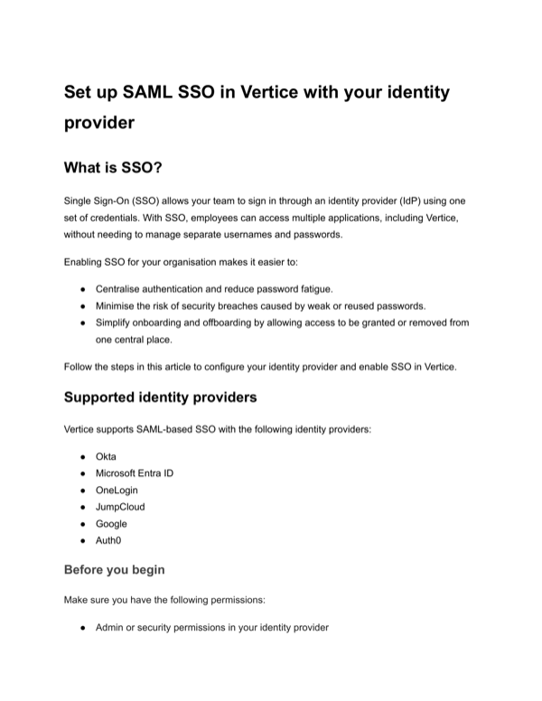 Setting Up SAML SSO